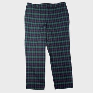 Talbots NWT Women Sz 16W Preppy Ankle Plaid Green Blue Pants Hampshire